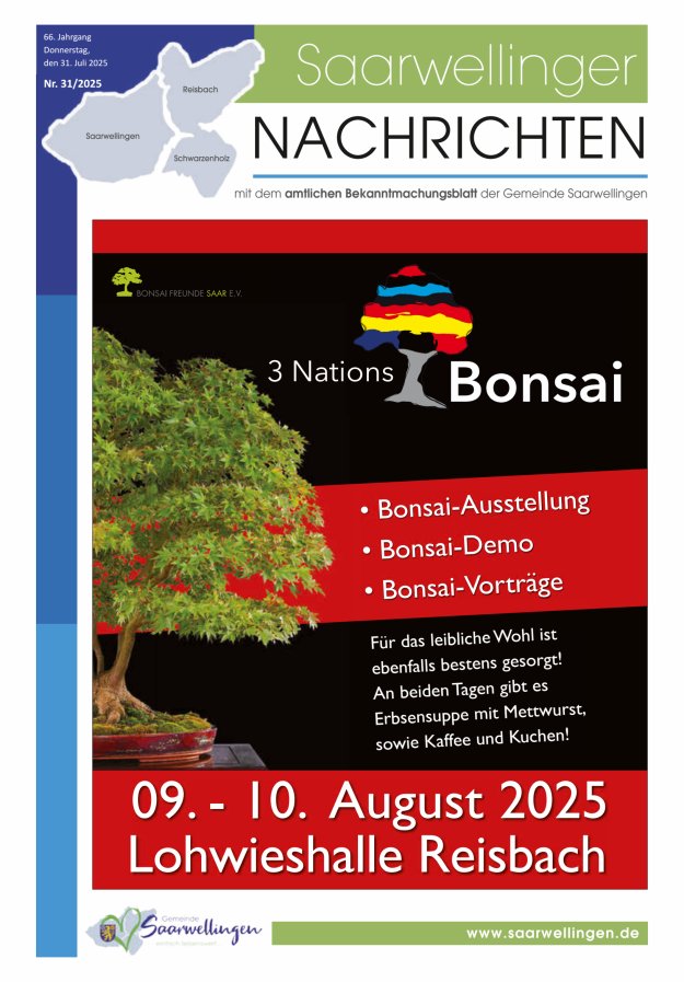 Saarwellinger Nachrichten Titelblatt 31/2025