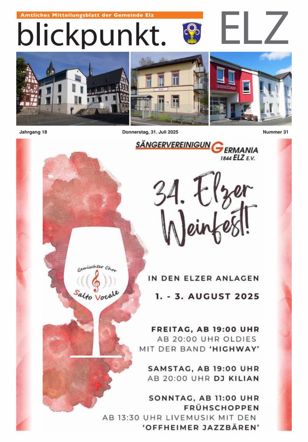 Blickpunkt Elz Titelblatt 31/2025