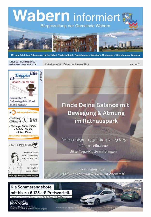 Wabern informiert Titelblatt 31/2025