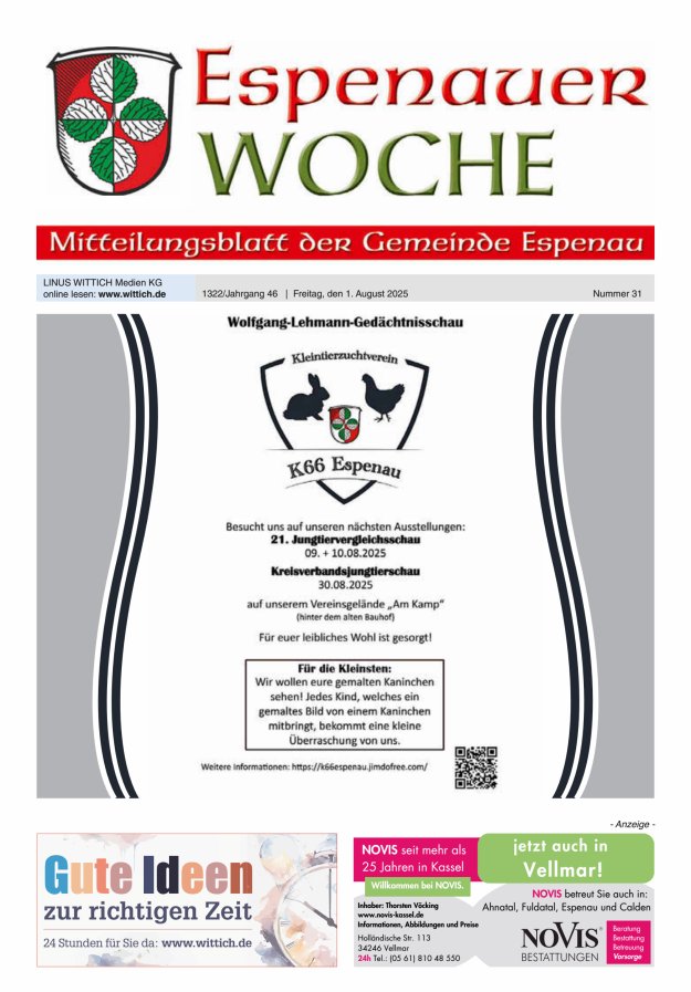 Espenauer Woche Titelblatt 31/2025