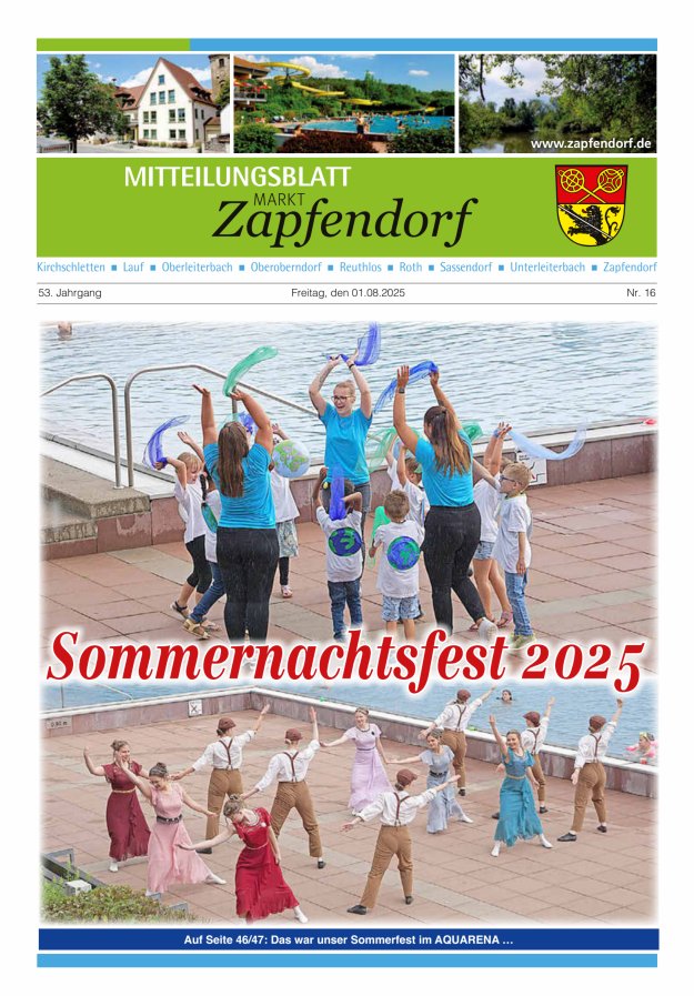 Mitteilungsblatt Markt Zapfendorf Titelblatt 16/2025