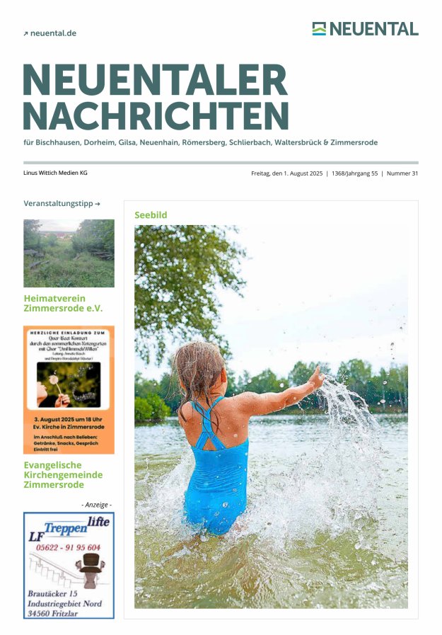 Neuentaler Nachrichten Titelblatt 31/2025