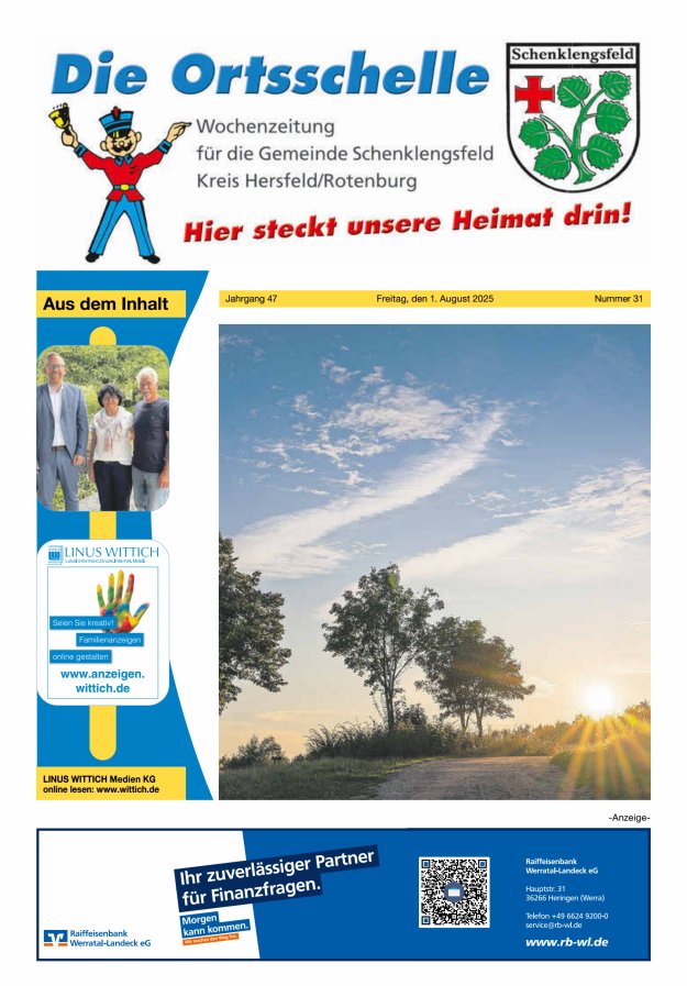 Die Ortsschelle Titelblatt 31/2025