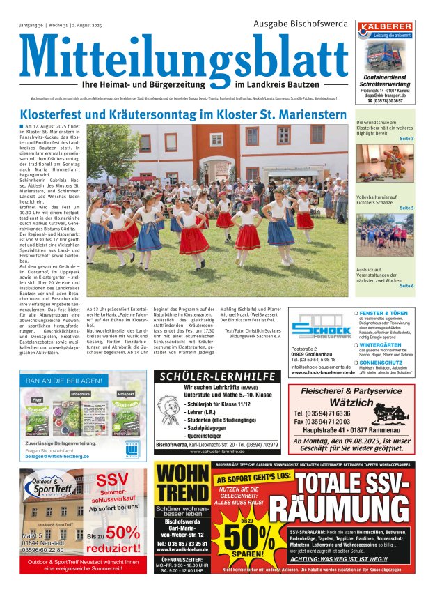 Mitteilungsblatt LK Bautzen Ausgabe Bischofswerda Titelblatt 30/2025