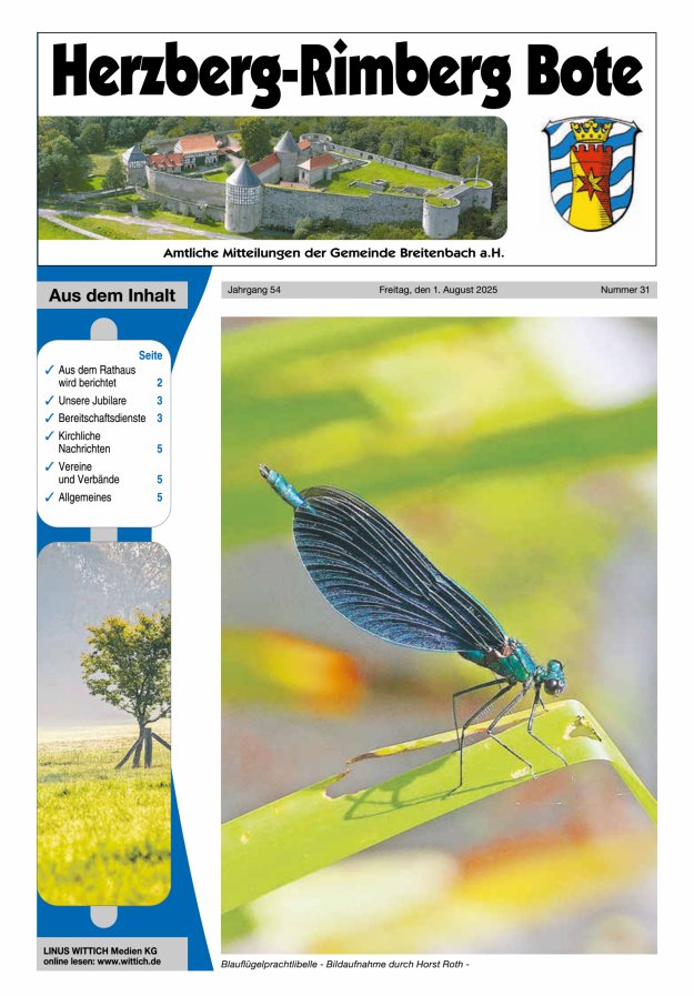 Herzberg-Rimberg Bote Titelblatt 31/2025