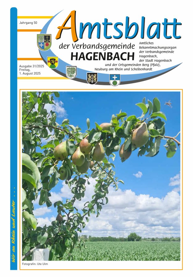 Amtsblatt der VG Hagenbach Titelblatt 31/2025