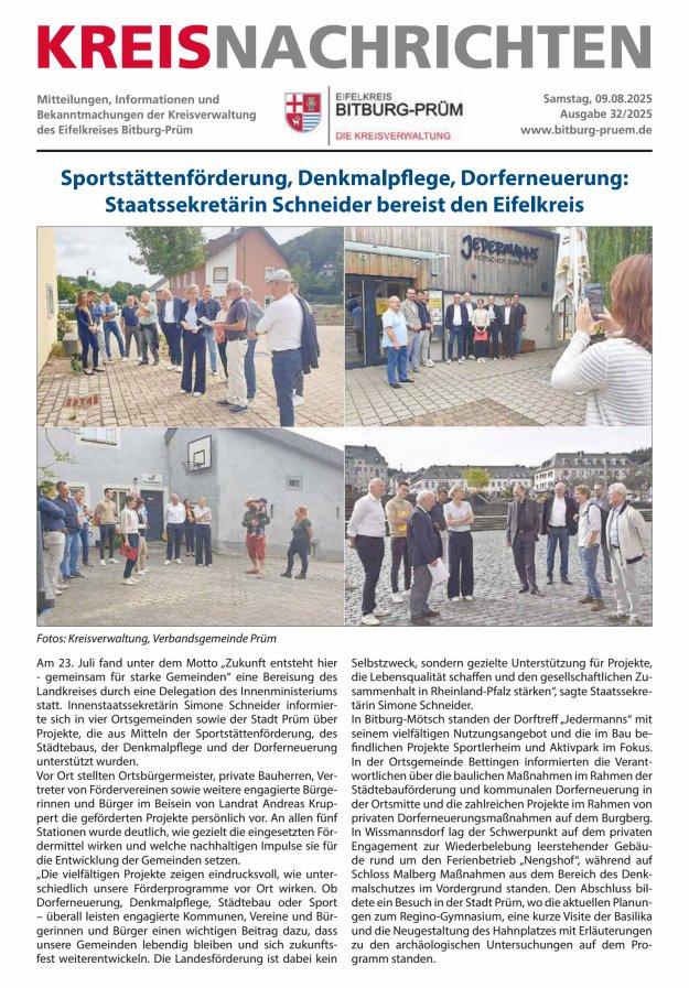 Kreis Bitburg-Prüm Titelblatt 32/2025