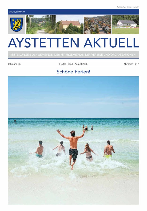 Aystetten Aktuell Wir über uns Titelblatt 16/2025