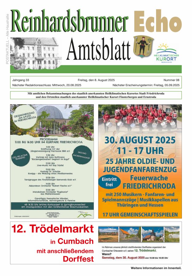 Reinhardsbrunner Echo Titelblatt 08/2025