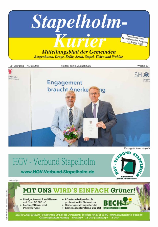 Stapelholm-Kurier Titelblatt 08/2025