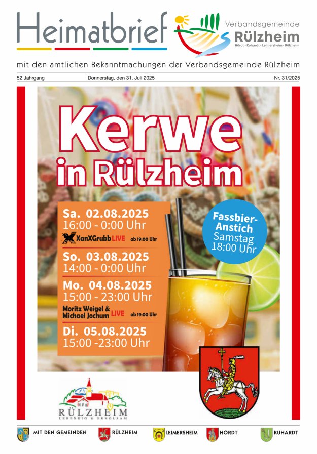 Heimatbrief VG Rülzheim Titelblatt 31/2025