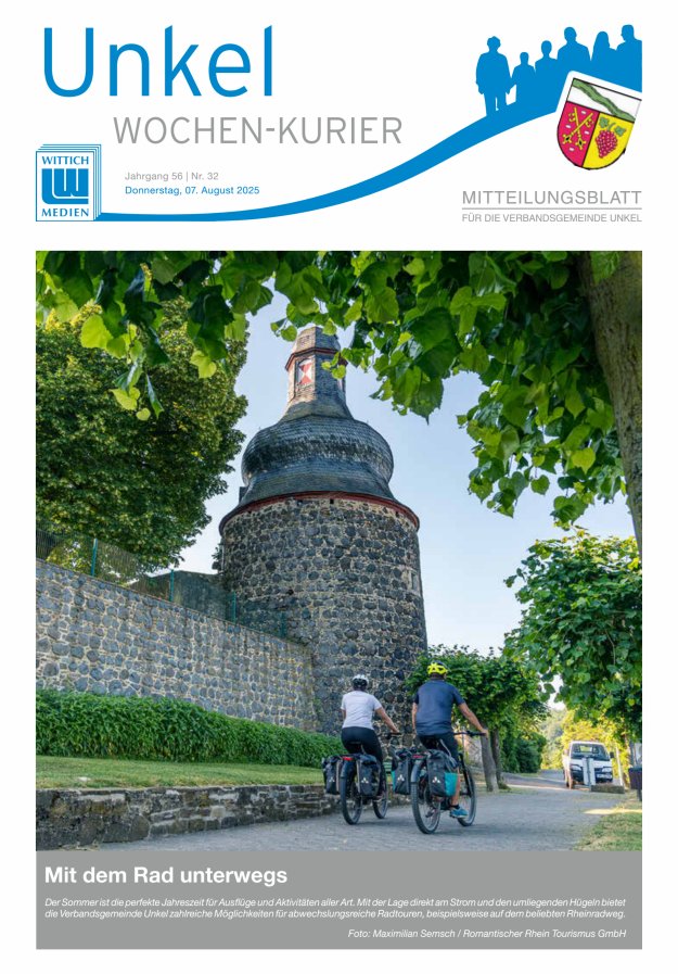 Wochen-Kurier Verbandsgemeinde Unkel Titelblatt 32/2025
