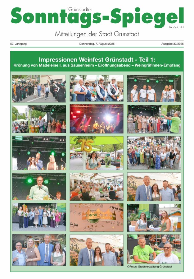 Grünstadter Sonntags-Spiegel Titelblatt 32/2025