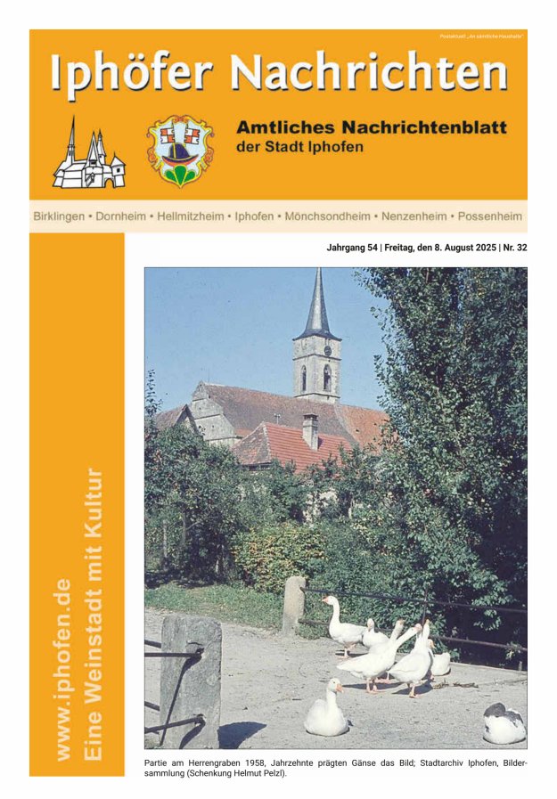 Iphöfer Nachrichten Titelblatt 32/2025