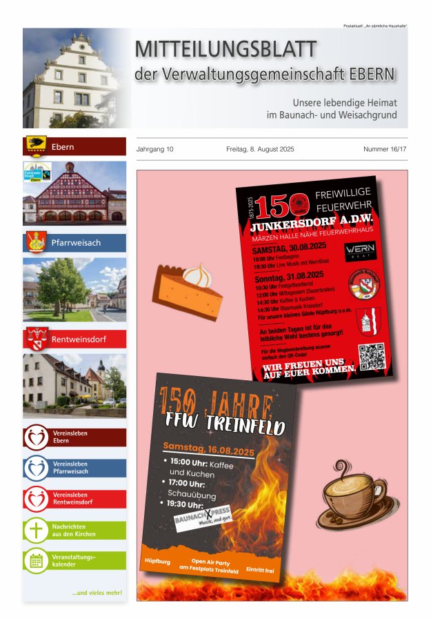 Mitteilungsblatt der Verwaltungsgemeinschaft Ebern Titelblatt 16/2025