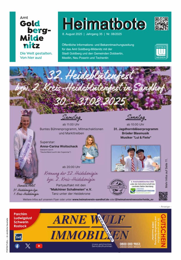 Heimatbote Titelblatt 08/2025