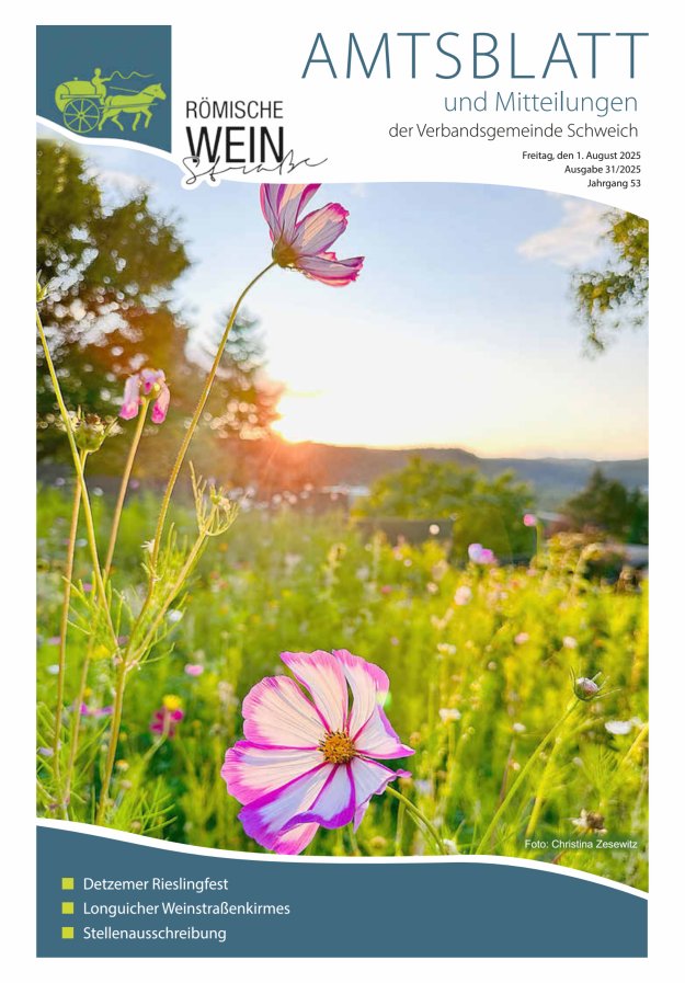 Amtsblatt VG Schweich Titelblatt 31/2025