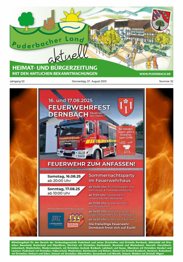 Puderbacher Land aktuell Titelblatt 32/2025