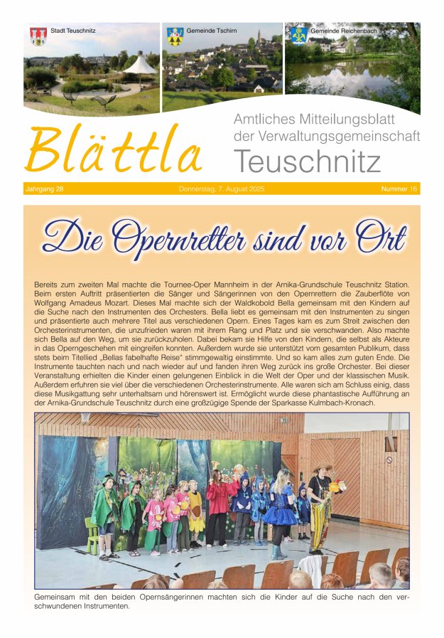VG-Nachrichten Teuschnitz Titelblatt 16/2025