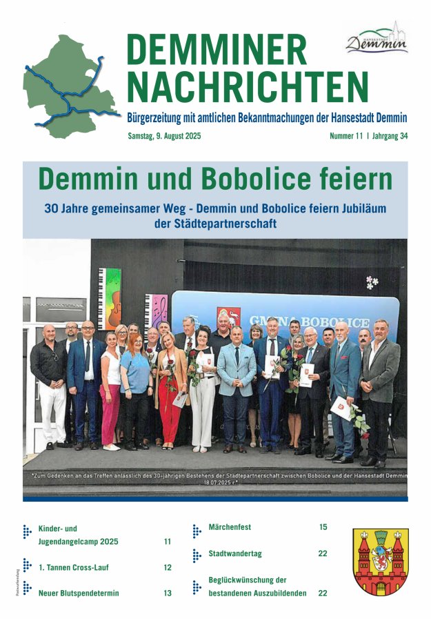 Demminer Nachrichten Titelblatt 11/2025