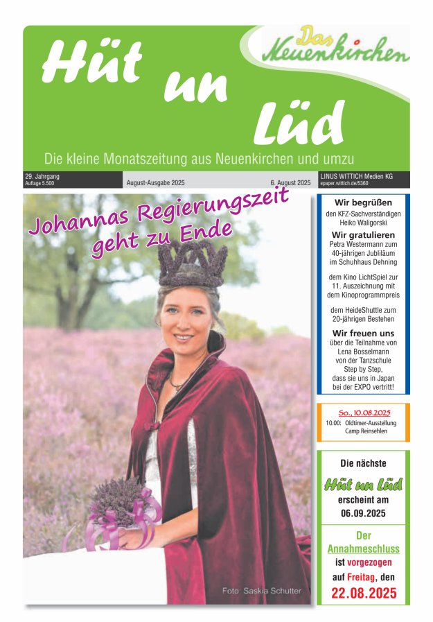 Hüt un Lüd Titelblatt 08/2025
