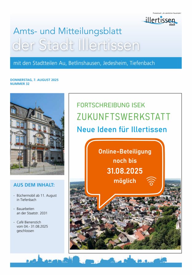 Amts- und Mitteilungsblatt Stadt Illertissen Titelblatt 32/2025