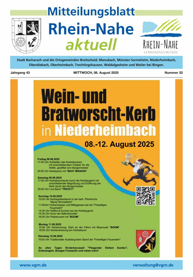 Rhein-Nahe aktuell Titelblatt 32/2025