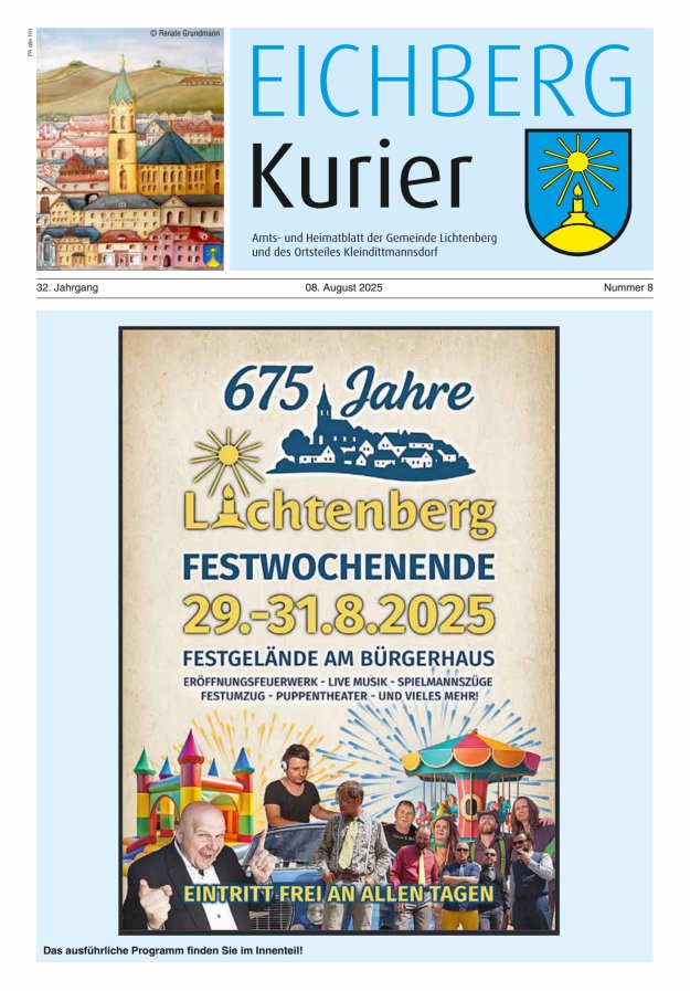 Eichberg-Kurier - Amts- und Heimatblatt der Gemeinde Lichtenberg Titelblatt 08/2025