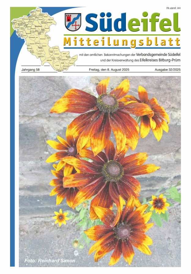 Mitteilungsblatt Südeifel Titelblatt 32/2025
