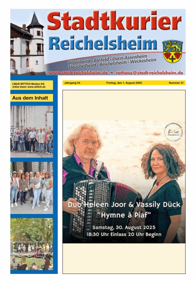 Stadtkurier Reichelsheim Titelblatt 31/2025