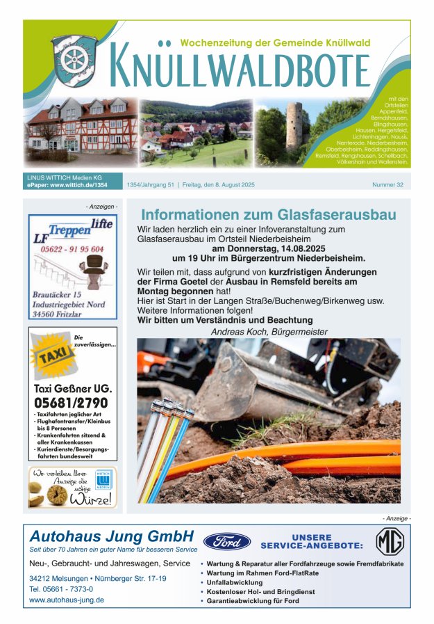 Knüllwaldbote Titelblatt 32/2025