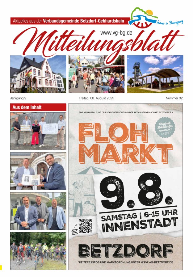 Aktuelles aus der VG Betzdorf-Gebhardshain, Ausgabe Betzdorf Titelblatt 32/2025