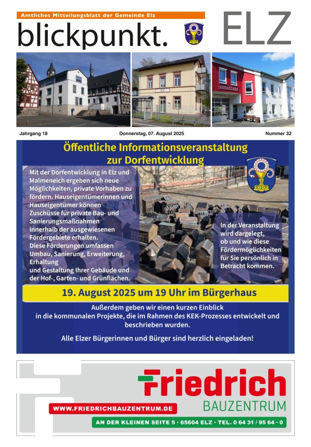 Blickpunkt Elz Titelblatt 32/2025