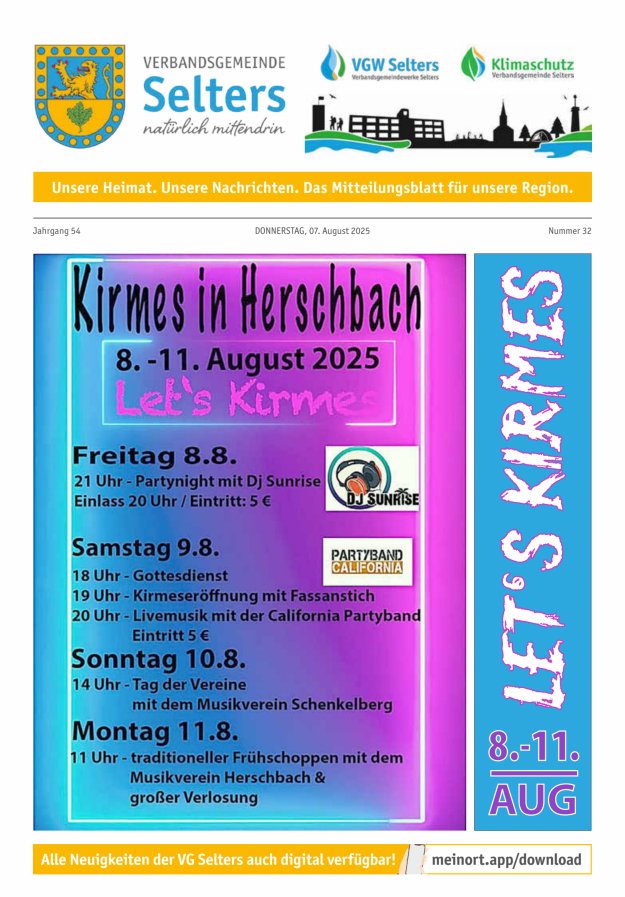 Unsere Verbandsgemeinde Selters Ww Titelblatt 32/2025