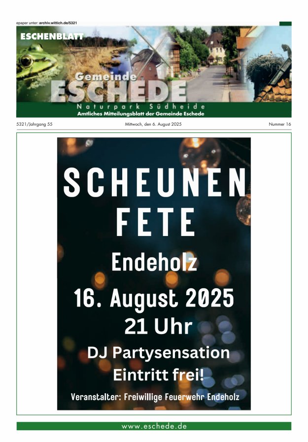 Eschenblatt Titelblatt 16/2025