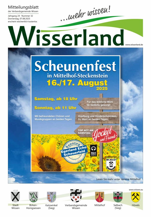 Mitteilungsblatt Wissen - Wisserland...mehr wissen! Titelblatt 32/2025