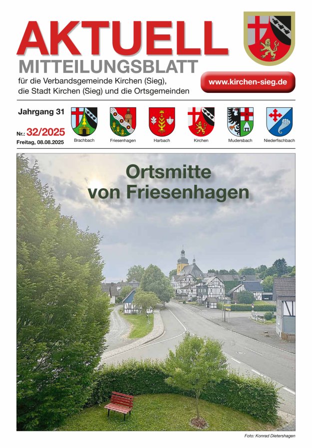Aktuell - Mitteilungsblatt für die VG Kirchen (Sieg) Titelblatt 32/2025
