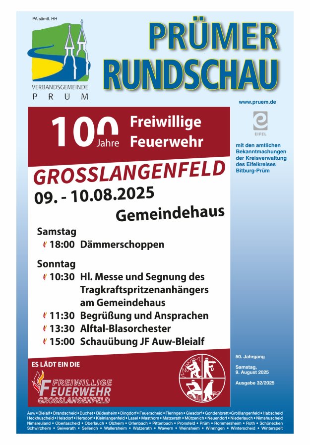 Prümer Rundschau Titelblatt 32/2025