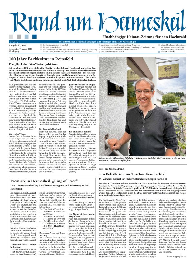 Rund um Hermeskeil Titelblatt 32/2025