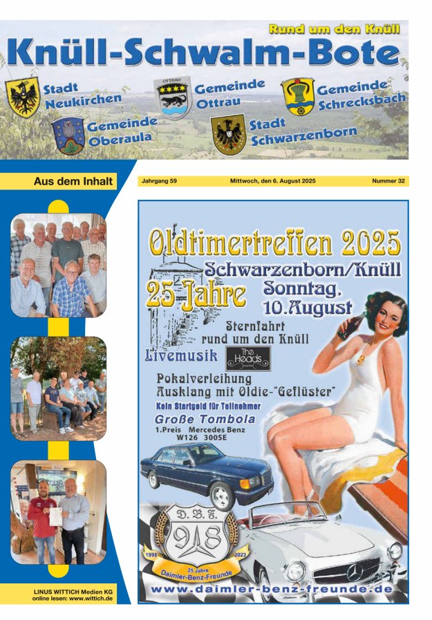 Knüll-Schwalm-Bote Titelblatt 32/2025