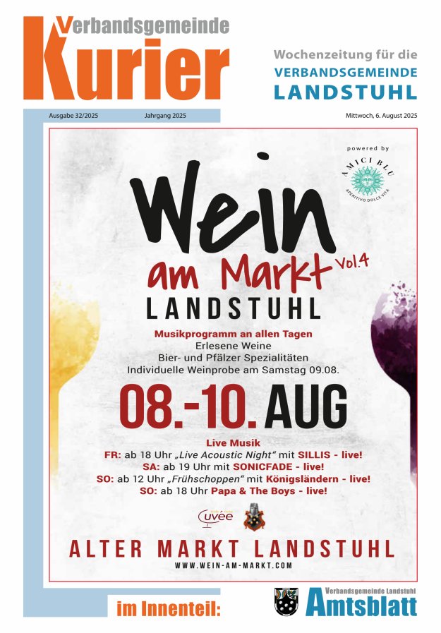Verbandsgemeinde Kurier Landstuhl Titelblatt 32/2025