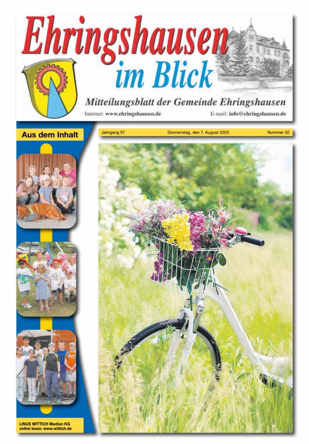Mitteilungsblatt der Gemeinde Ehringshausen Titelblatt 32/2025