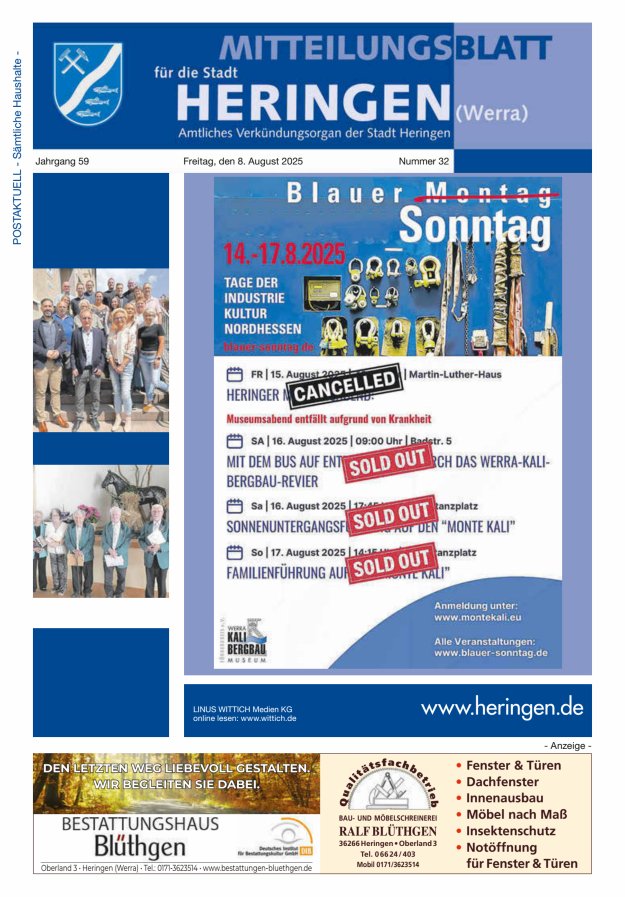 Mitteilungsblatt Heringen Titelblatt 32/2025