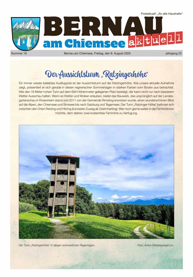 Bernau Aktuell Titelblatt 16/2025