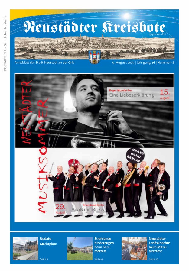 Neustädter Kreisbote Titelblatt 16/2025