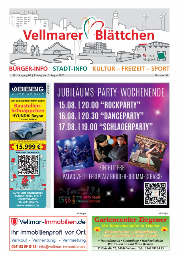 Vellmarer Blättchen Titelblatt 16/2025