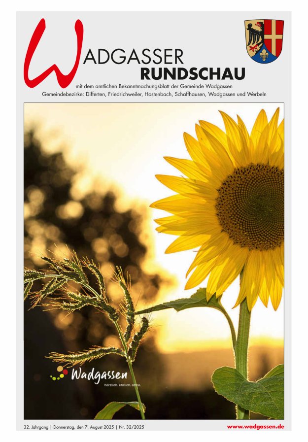 Wadgasser Rundschau Titelblatt 32/2025
