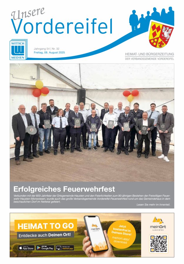 Mitteilungsblatt Vordereifel - Heimat- u Bürgerzeitung der VG Vordereifel Titelblatt 32/2025