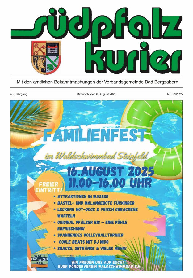 Südpfalz Kurier - VG Bad Bergzabern Titelblatt 32/2025