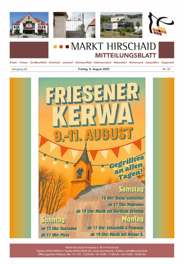 Mitteilungsblatt Markt Hirschaid Titelblatt 32/2025